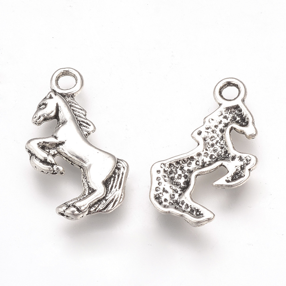 PandaHall Tibetan Style Alloy Pendants, Horse, Lead Free & Cadmium Free & Nickel Free, Antique Silver, 20x13x2mm, Hole: 2mm Alloy Horse