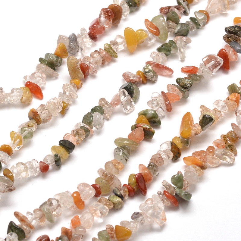 PandaHall Natural & Synthetic Gemstone Chip Bead Strands, Mixed Stone, 5~8x5~8mm, Hole: 1mm; about 31.5" Mixed Stone Chip