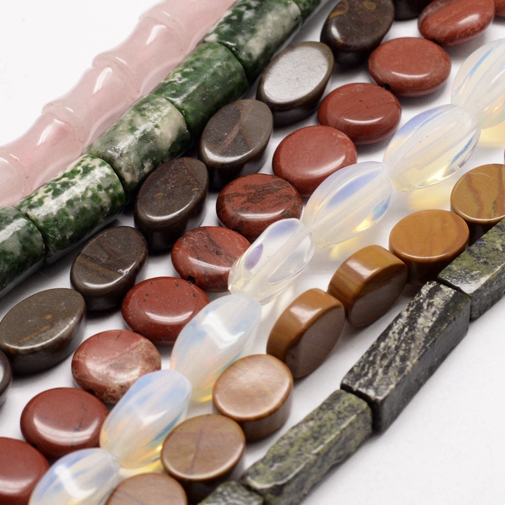 PandaHall Natural & Synthetic Gemstone Beads Strands, Mixed Shapes, 11~20x6~14x4~8mm, Hole: 1~2mm; 14.5"~15.7"(37~40cm) Mixed Stone Mixed...