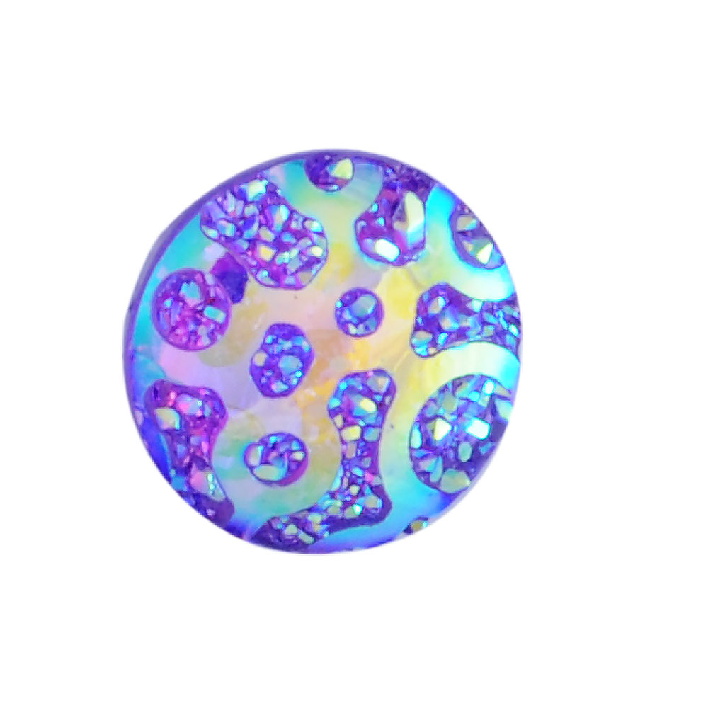 PandaHall Resin Cabochons, Flat Round, DarkViolet, 12x3.5mm Resin Flat Round Purple