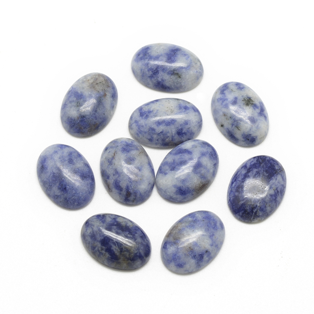 PandaHall Natural Blue Spot Stone Cabochons, Oval, 18x13x5mm Blue Spot Stone Oval