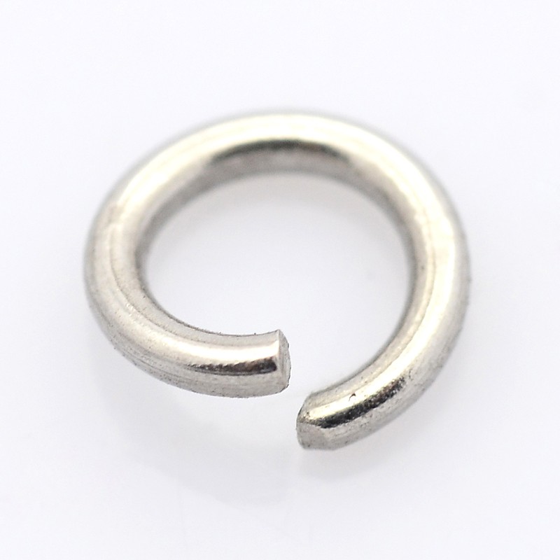 PandaHall 304 Stainless Steel Open Jump Rings, Stainless Steel Color, 9x1.2mm; about 6.6mm inner diameter Stainless Steel Ring