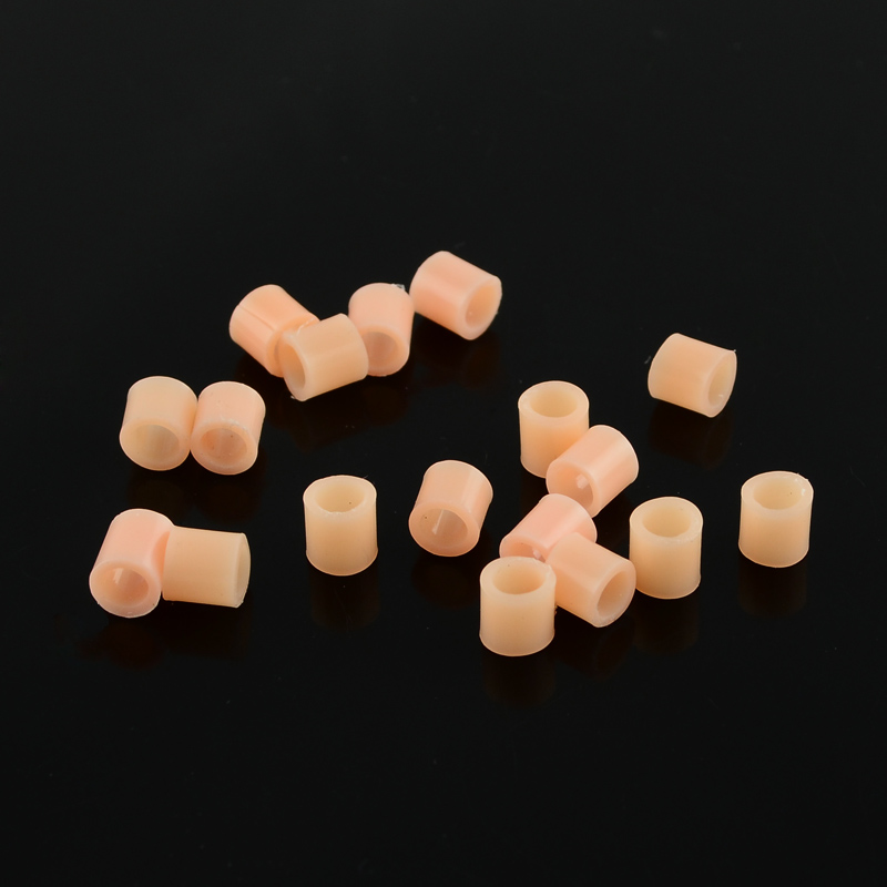 PandaHall PE Fuse Beads, DIY Melty Beads, Tube, PeachPuff, 5x5mm, Hole: 3mm Plastic Tube Brown