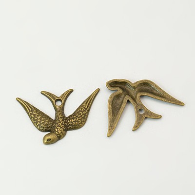 PandaHall Tibetan Silver Pendants, Lead Free and Cadmium Free, Bird, Antique Bronze, about 25mm long, 17mm wide, 2mm thick, hole: 1mm. Alloy...