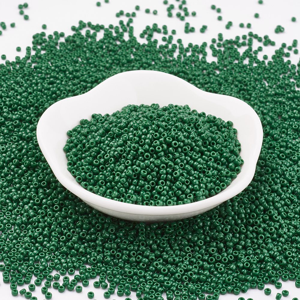PandaHall TOHO&reg Japan Import Glass Round Seed Beads, 11/0 Opaque, SeaGreen, 2x1.5mm, Hole: 0.5mm; about 933pcs/10g Glass Green