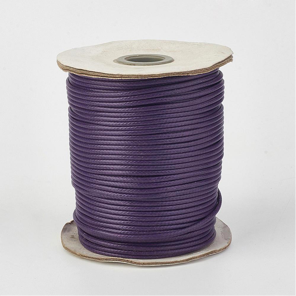 PandaHall Environmental Korean Waxed Polyester Cord, Indigo, 1mm; about 200yards/roll(182.88m/roll) Waxed Polyester Cord Purple