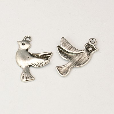 PandaHall Alloy Pendants, Lead Free and Cadmium Free, Antique Silver, Bird, about 22mm long, 15mm wide, 3mm thick, hole: 1.5mm Alloy Bird...