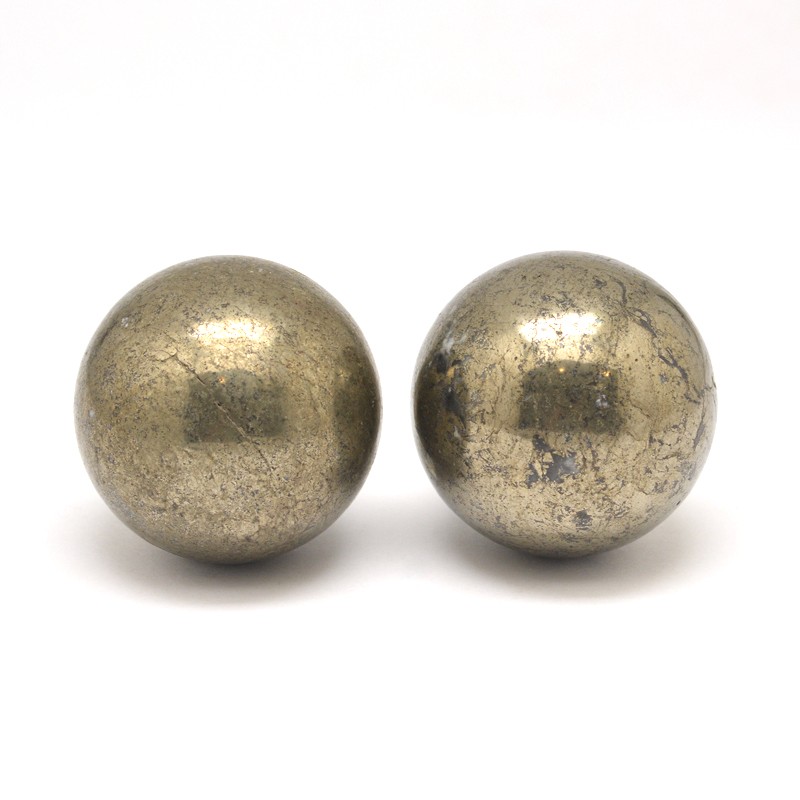 PandaHall Round Natural Pyrite Home Display Decorations, DarkKhaki, 40mm Gemstone Round Yellow