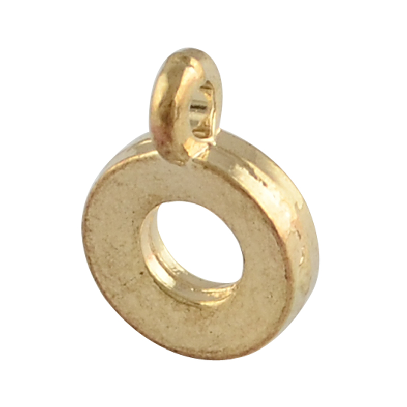 PandaHall Tibetan Style Alloy Hanger Links, Bail Beads,  Nickel Free & Lead Free, Golden, 11x8x2mm, Hole: 2~3mm Alloy Donut