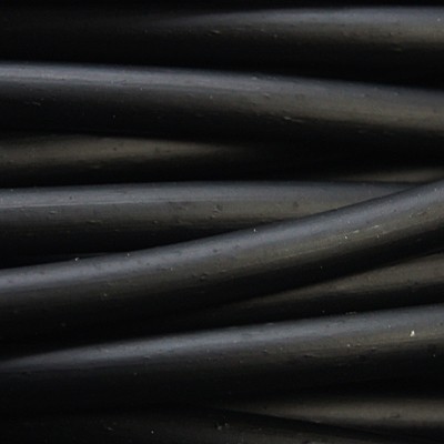 PandaHall Synthetic Rubber Cord, Hollow, Black, Size: about 5mm thick, hole: 2mm; 45m/kg. Rubber Black