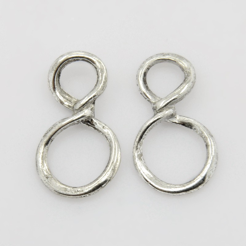 PandaHall Tibetan Silver Pendants, Lead Free and Cadmium Free, 8 shape, Antique Silver, about 30.5mm long, 17mm wide, 5mm thick, hole: 8mm...