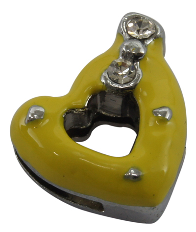 PandaHall Letter Slide Charms, Alloy Rhinestone Beads, Platinum, about 14.5mm long, 13mm wide, 6mm thick, hole: 1.5x8mm Alloy+Rhinestone