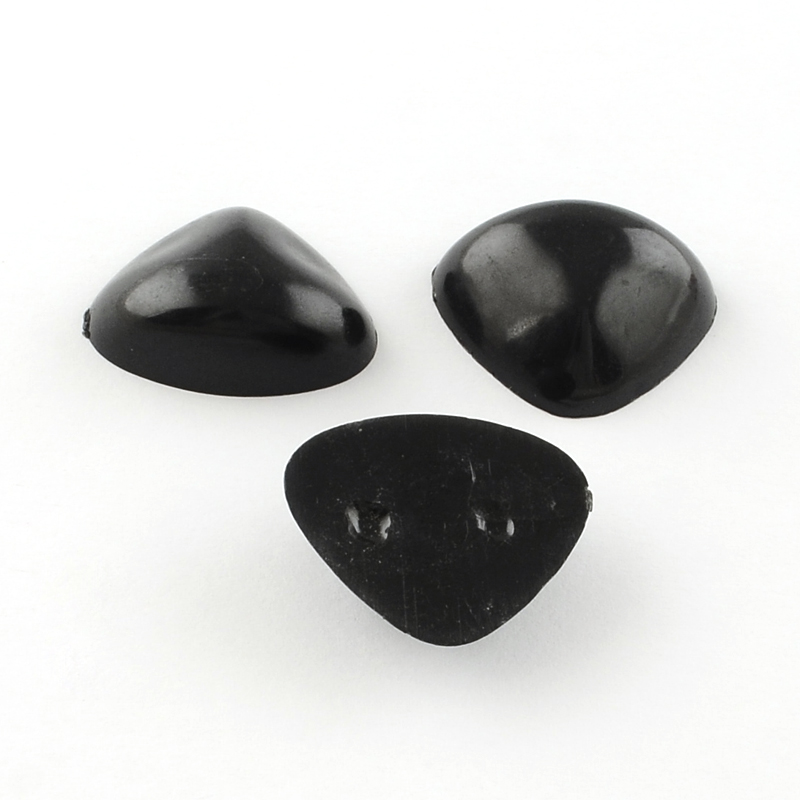 PandaHall Nose Plastic Cabochons for DIY Scrapbooking Crafts, Toy Accessories, Black, 10x11x4mm Plastic Black