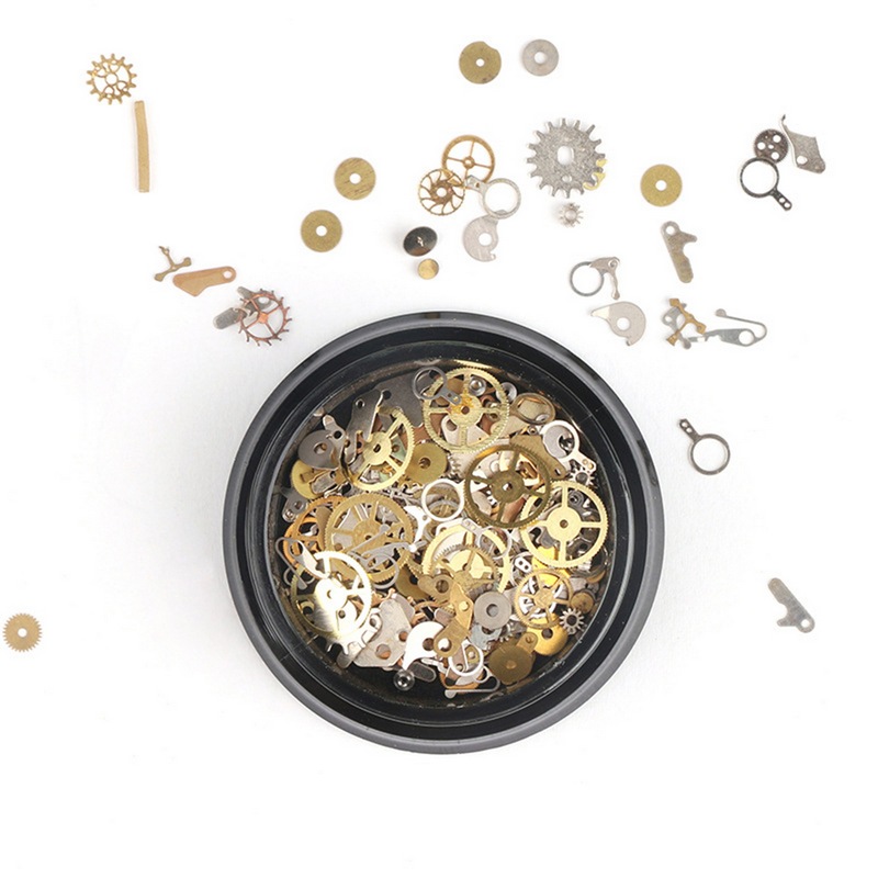 PandaHall Alloy Ultra Thin Wheel Gear, Steampunk Nail Art Decorations, Mixed Color Alloy Mixed Shapes Multicolor