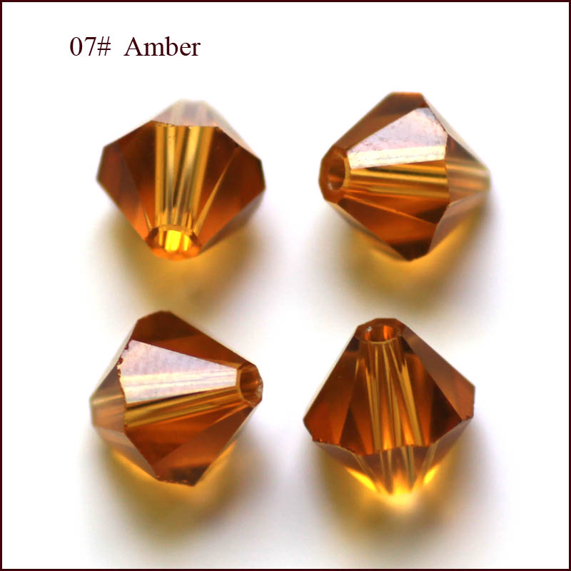 PandaHall Imitation Austrian Crystal Beads, Grade AAA, Faceted, Bicone, Peru, 3x3mm, Hole: 1mm Glass Bicone Brown