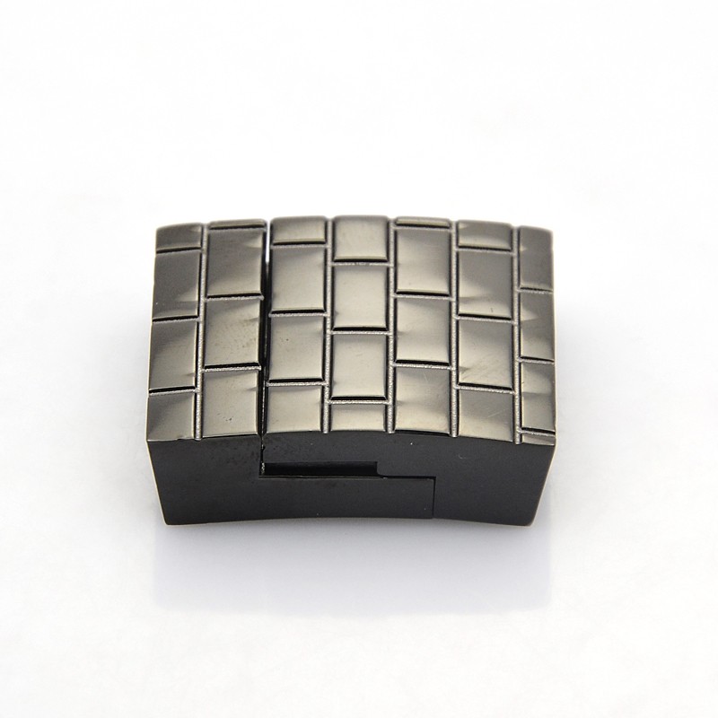 PandaHall Cuboid 304 Stainless Steel Magnetic Clasps, Gunmetal, 28x22x9mm, Hole: 6x20mm Stainless Steel Cuboid