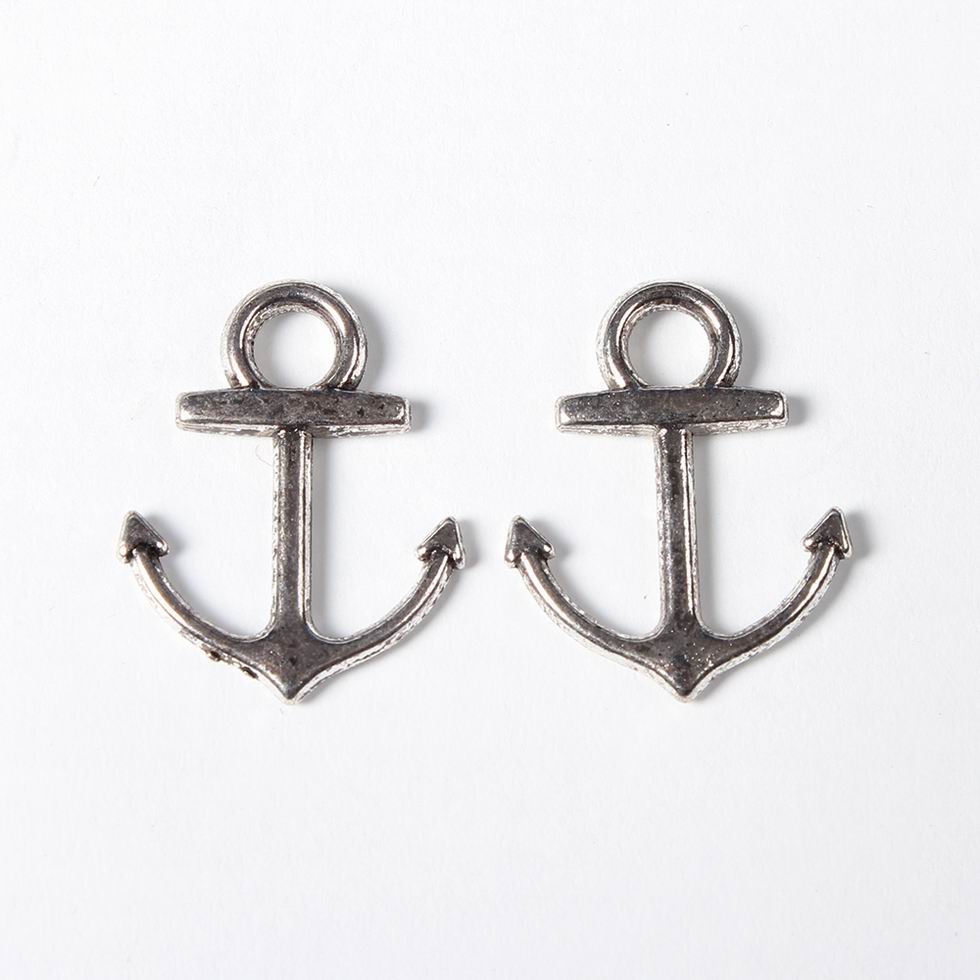 PandaHall Alloy Pendants, Lead Free, Anchor, Antique Silver, 19x15x2mm, hole: 3mm Alloy Anchor & Helm