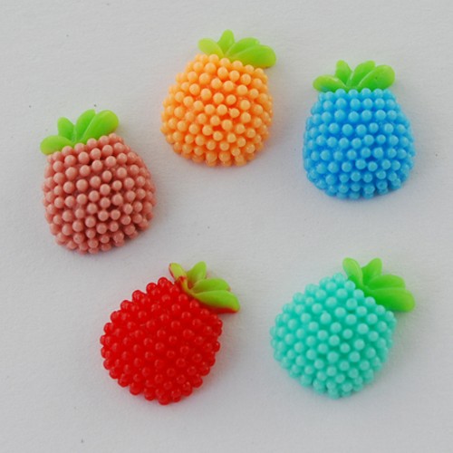 PandaHall Mixed Resin Fruit Cabochons, 13x10x5mm Resin Fruit Multicolor