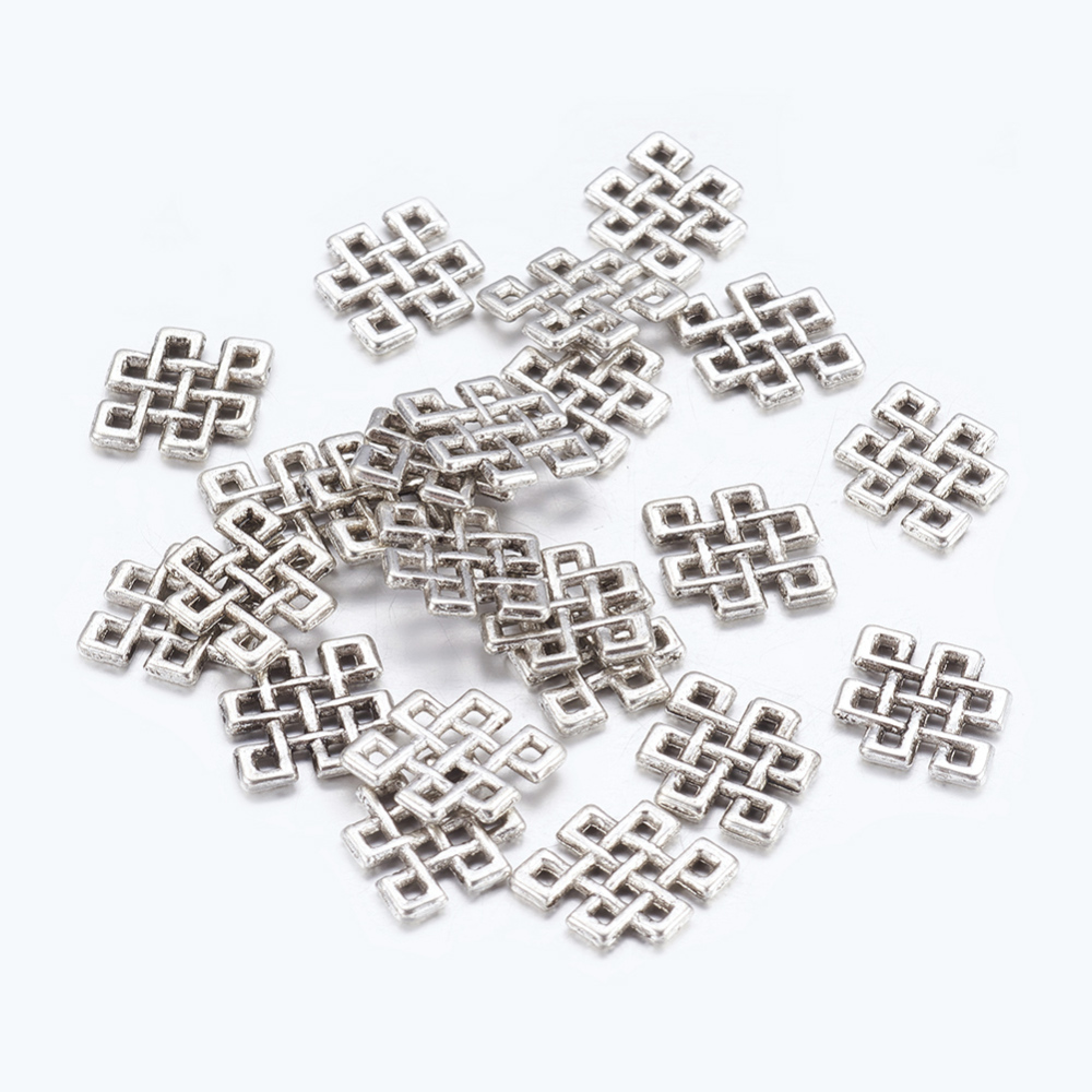 PandaHall Tibetan Style Pendants, Lead Free and Cadmium Free, Antique Silver, 10mm wide, 12.5mm long, hole: 1mm Alloy Others