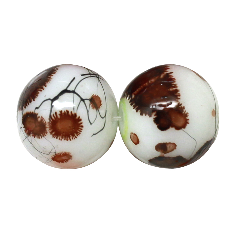 PandaHall Baking Painted Drawbench Glass Bead Strands, Round, CoconutBrown, 8~8.5x7.5~8mm, Hole: 1.5mm; about 106pcs/strand, 31.4" Glass...