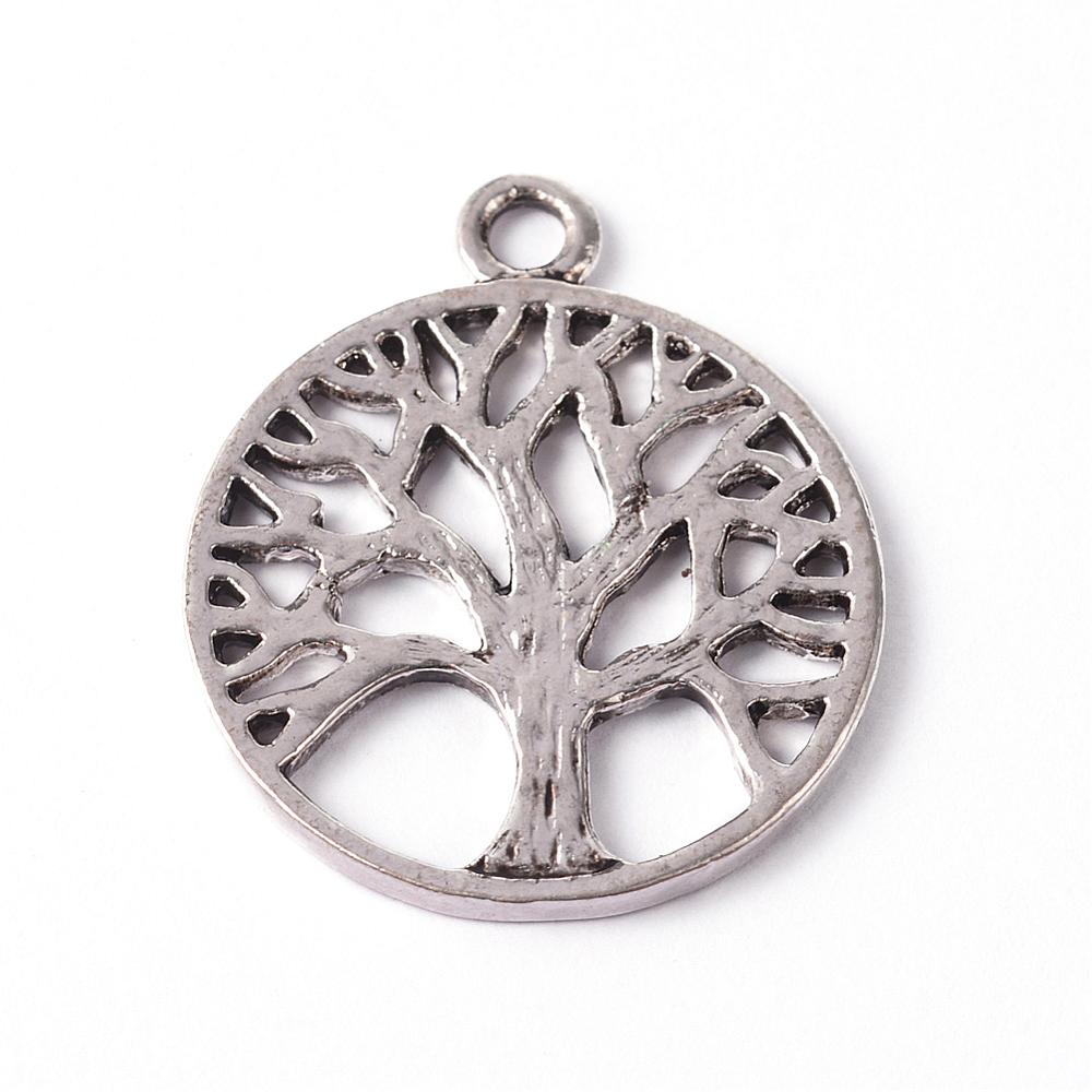 PandaHall Tibetan Style Environmental Alloy Pendants, Lead Free & Cadmium Free & Nickel Free, Tree of Life, Nickel Free, Antique Silver...