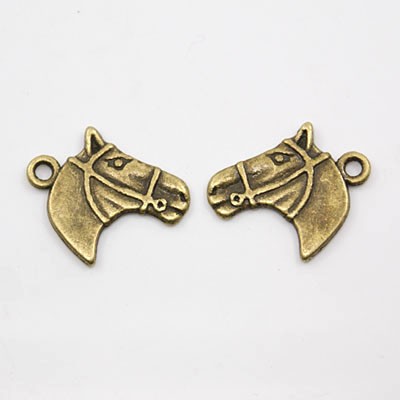 PandaHall Tibetan Style Pendants, Horse Head, Antique Bronze, Lead Free and Nickel Free and Cadmium Free, 21x18.5mm, Hole: 2.5mm Alloy Horse