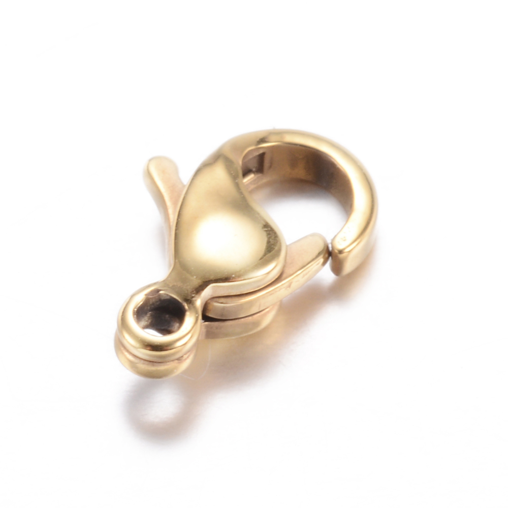 PandaHall 304 Stainless Steel Lobster Claw, Golden, 12x8x4mm Stainless Steel Others