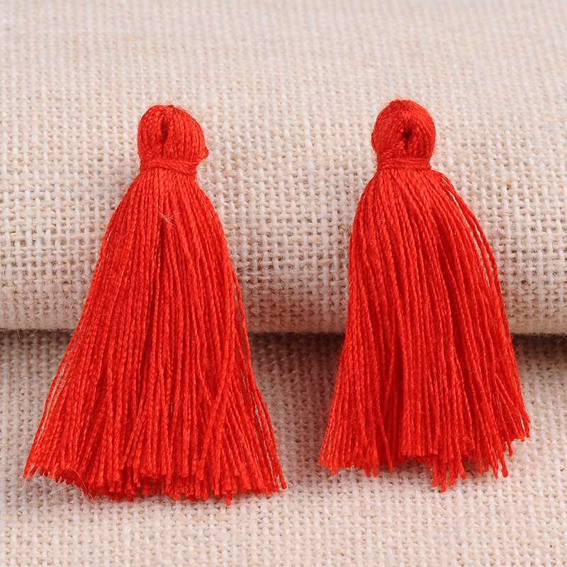 PandaHall Polyester Tassel Pendant Decorations, Red, 26~30x4mm; about 300pcs/bag Polyester Red