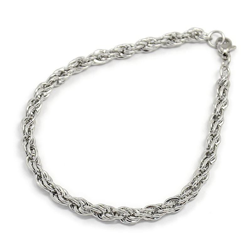 PandaHall Fashionable 304 Stainless Steel Rope Chain Bracelet Makings, with Lobster Claw Clasps, Stainless Steel Color, 8-1/8"(205mm); 5mm...
