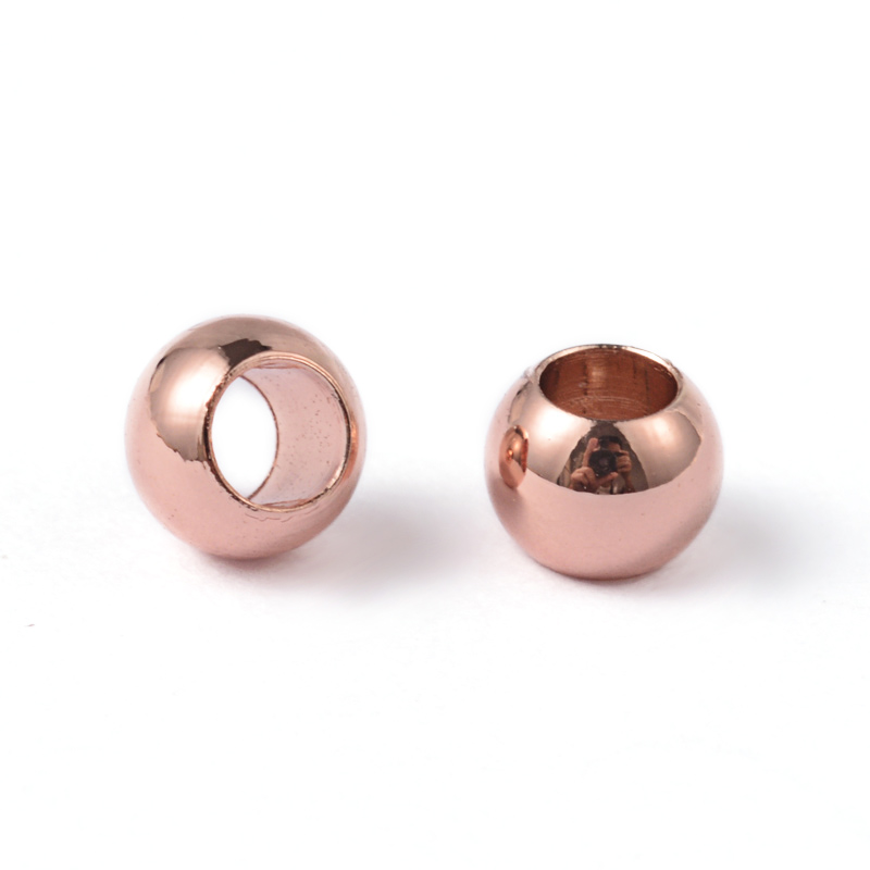 PandaHall Rondelle 304 Stainless Steel Beads, Rose Gold, 4x3mm, Hole: 2mm Stainless Steel Rondelle