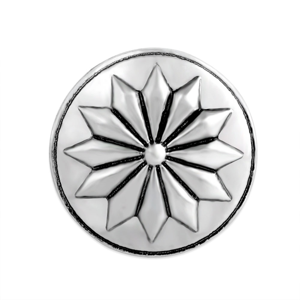 PandaHall Alloy Snap Jewelry Buttons, Flat Round with Flower, Antique Silver, 20x7mm; Knob: 5.5mm Flat Round