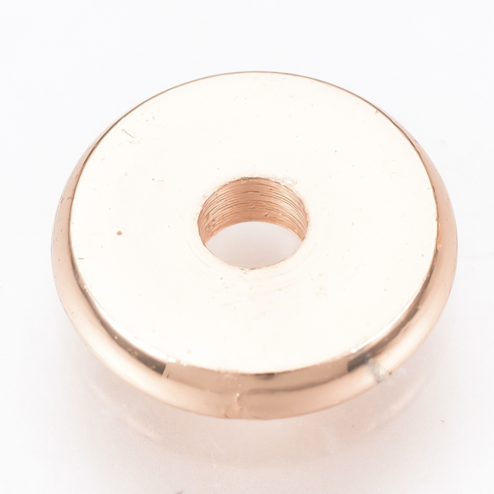 PandaHall Brass Spacer Beads, Disc, Rose Gold, 6mm Brass Disc