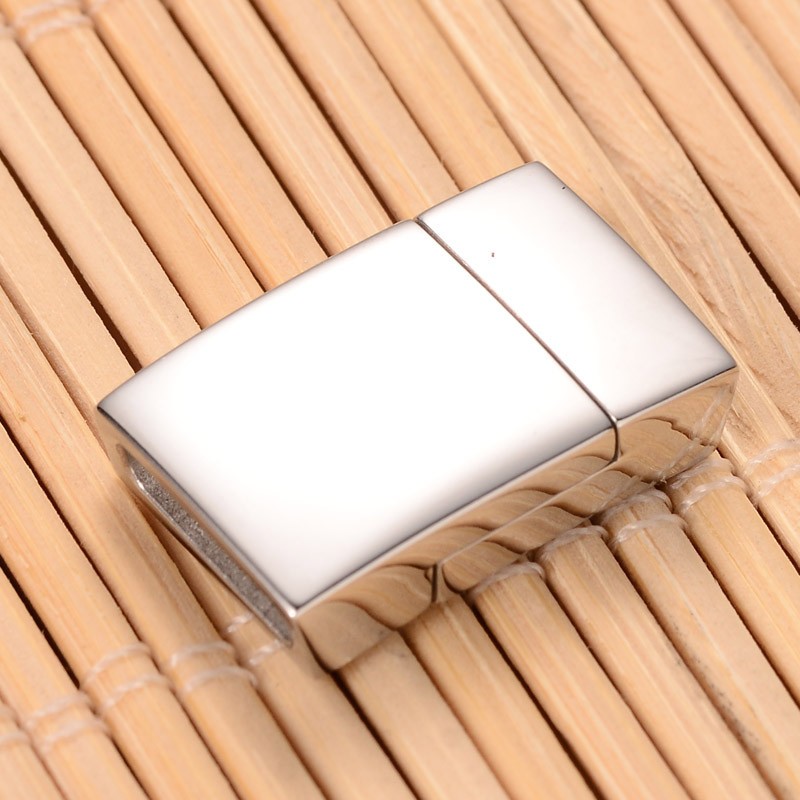 PandaHall Smooth Surface 304 Stainless Steel Rectangle Magnetic Clasps, Stainless Steel Color, 20x12x5mm, Hole: 2.5x10mm Stainless Steel...