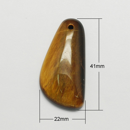 PandaHall Natural Tiger Eye Gemstone Pendants, CoconutBrown, 41x22x6mm, Hole: 2mm Tiger Eye Others Brown