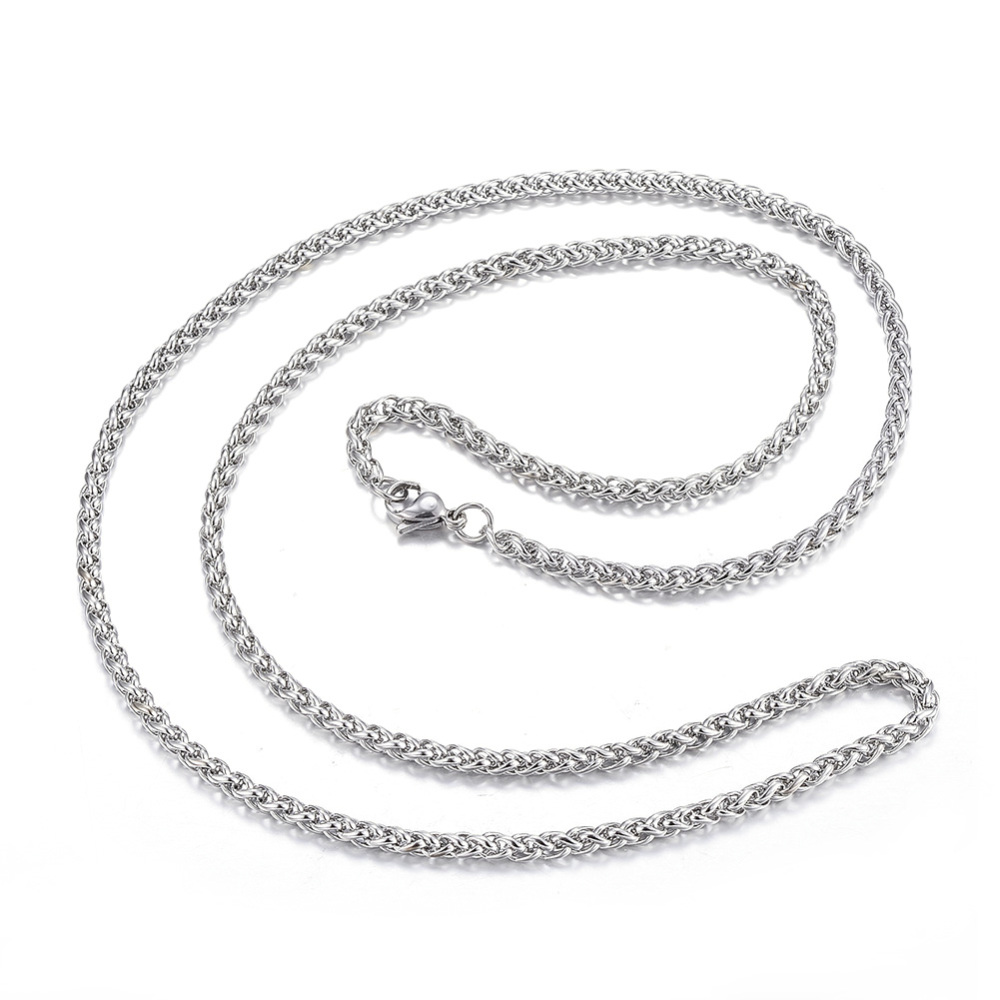 PandaHall 304 Stainless Steel Necklaces, Rope Chain Necklaces, Stainless Steel Color, 25.98"(66cm) Stainless Steel