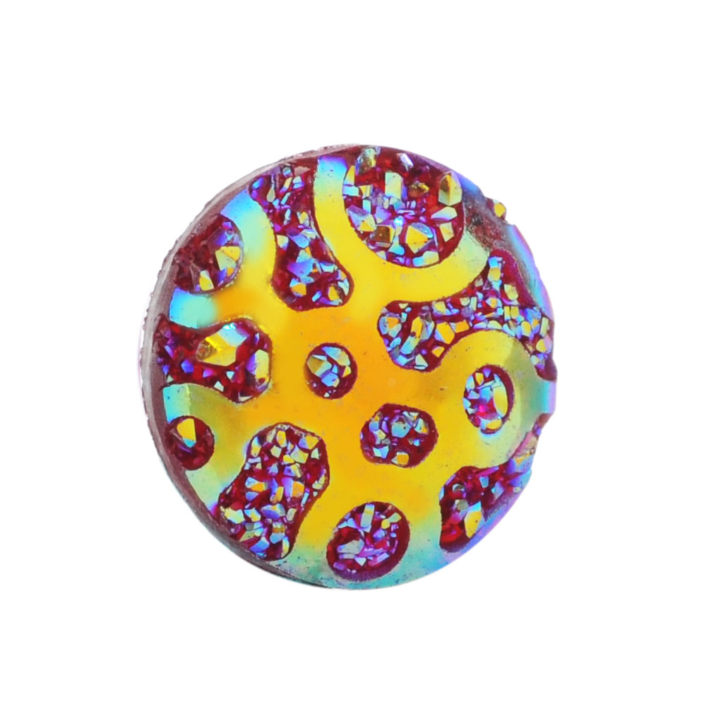 PandaHall Resin Cabochons, Flat Round, FireBrick, 12x3.5mm Resin Flat Round Red