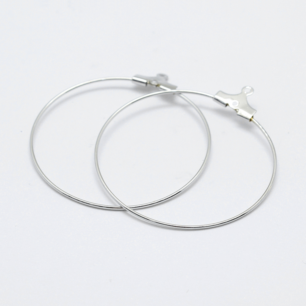 PandaHall Brass Links, Long-Lasting Plated, Nickel Free, Open Circle/Ring, Real Platinum Plated, 39.5x36x0.8mm, Hole: 1mm Brass Ring