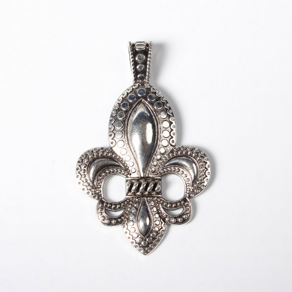 PandaHall Tibetan Style Big Pendants, Fleur De Lis Charms, Lead Free & Cadmium Free, Antique Silver, about 73mm long, 46mm wide, 4mm thick...