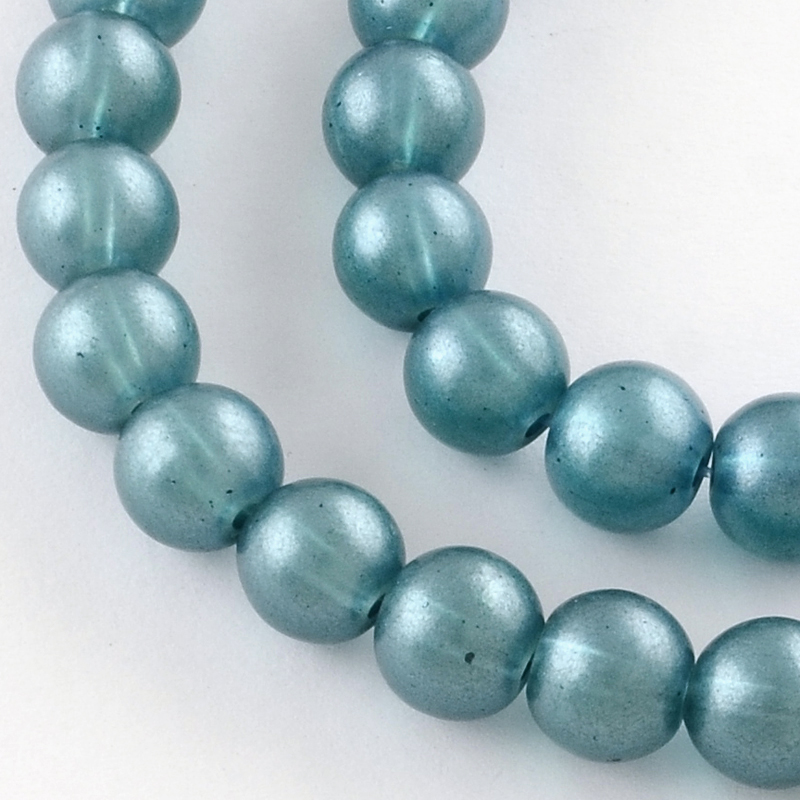 PandaHall Opaque Spray Painted Glass Bead Strands, Round, DarkCyan, 8mm; Hole: 1.3~1.6mm; about 104pcs/strand, 32.7" Glass Round Cyan