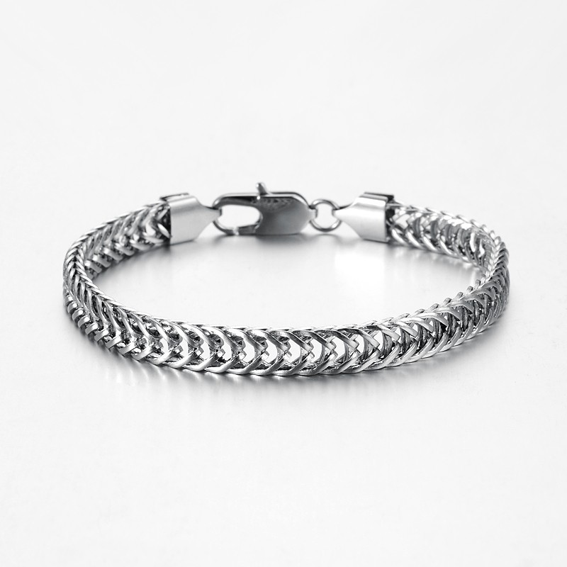 PandaHall 304 Stainless Steel Herringbone Chains Bracelets, with Lobster Claw Clasps, Stainless Steel Color, 8-1/2"(215mm); 7x3mm Stainless...