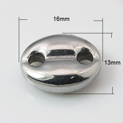 PandaHall 304 Stainless Steel Links, Coffee Bean, Stainless Steel Color, 16x13x4mm, Hole: 3mm Stainless Steel Oval