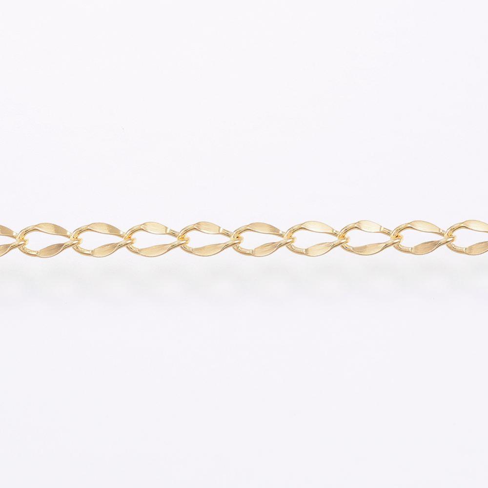 PandaHall Handmade 304 Stainless Steel Twisted Chain Curb Chains, with Spool, Oval, Golden, 5x2.5x1mm; about 10m/roll Stainless Steel