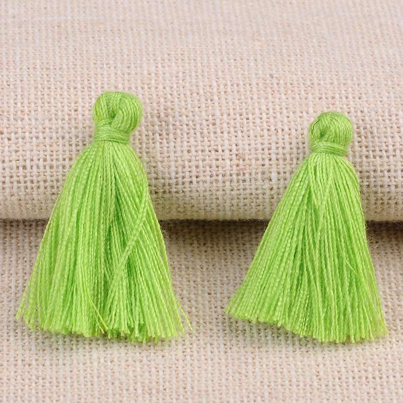 PandaHall Polyester Tassel Pendant Decorations, GreenYellow, 26~30x4mm; about 300pcs/bag Polyester Green