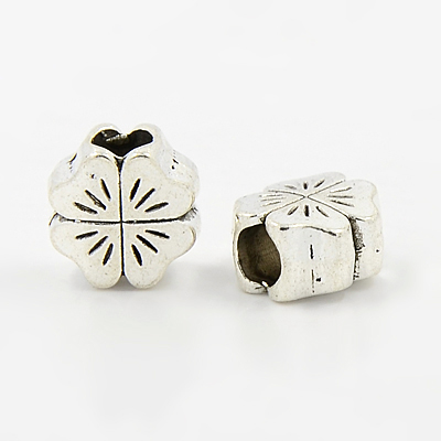 PandaHall Tibetan Style European Beads, Large Hole Beads, Lead Free and Cadmium Free, Flower, Great for Mother's Day Gifts making, Antique...