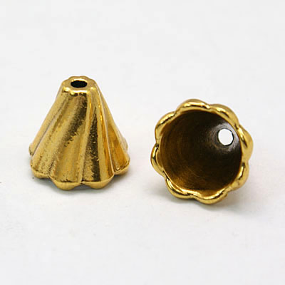 PandaHall Tibetan Style Bead Caps, Cadmium Free & Lead Free, Flower, Antique Golden Color, Size: about 13mm long, 12mm wide, hole: 2mm...