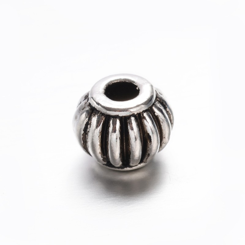 PandaHall Tibetan Style Zinc Alloy Lantern Beads, Antique Silver, 8x6.5mm, Hole: 2.5mm Alloy Lantern