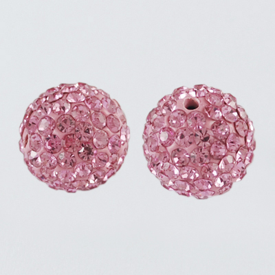 PandaHall Pave Disco Ball Beads, Polymer Clay Rhinestone Beads, Round, Light Rose, 10mm, Hole: 1.5mm Polymer Clay+Glass Rhinestone Round...