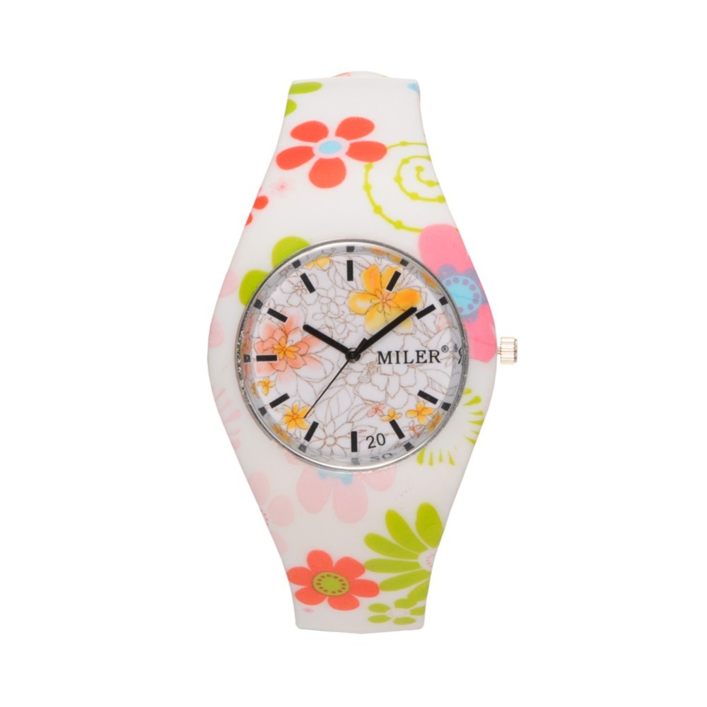 PandaHall High Quality Women's Stainless Steel Silicone Quartz Wrist Watches, White, 240x18mm; Watch Head: 51x41x9mm; Watch Face: 32mm...