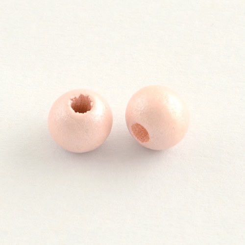 PandaHall Round Wood Beads, Dyed, Lead Free, Pink, 7~8x8~9mm, Hole: 4mm Wood Round Pink