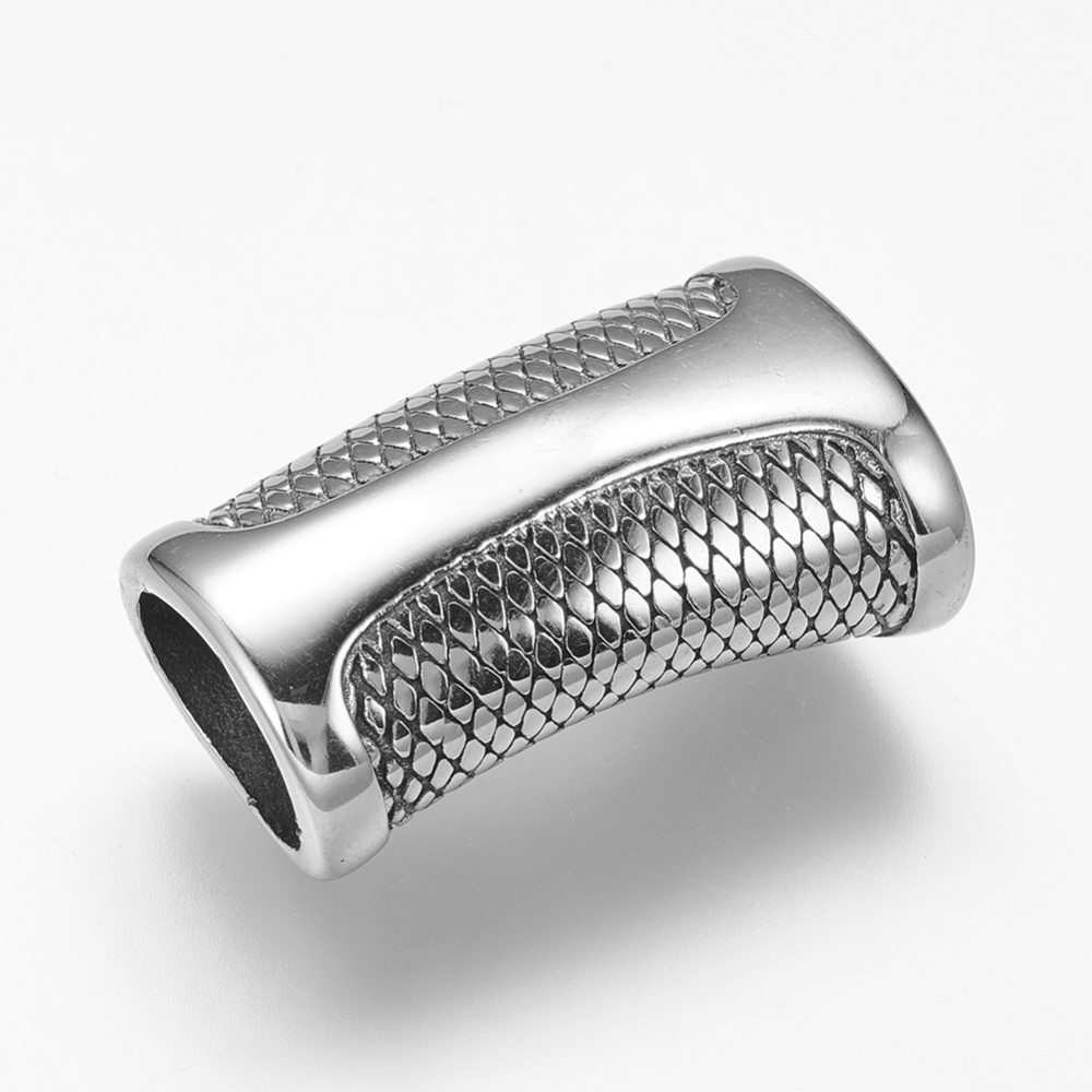 PandaHall 304 Stainless Steel Magnetic Clasps, Rectangle, Antique Silver, 29x17.5x11mm, Hole: 8x12mm Stainless Steel Rectangle